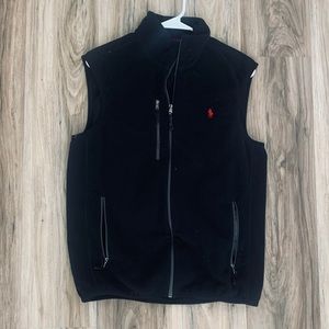 Men’s Polo Fleece Black Performance Vest